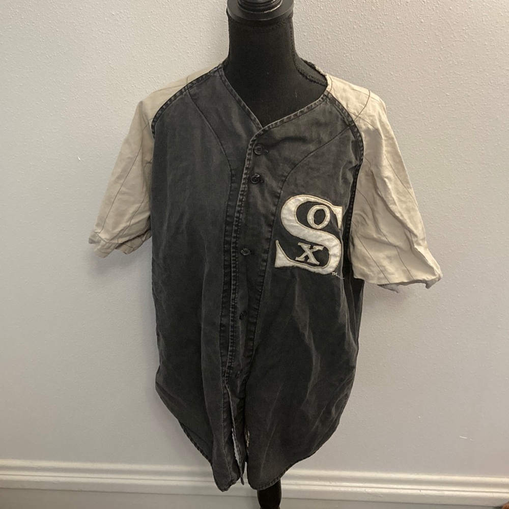 Mirage First String Chicago White Sox Vintage Jersey Mens L Black Cooperstown